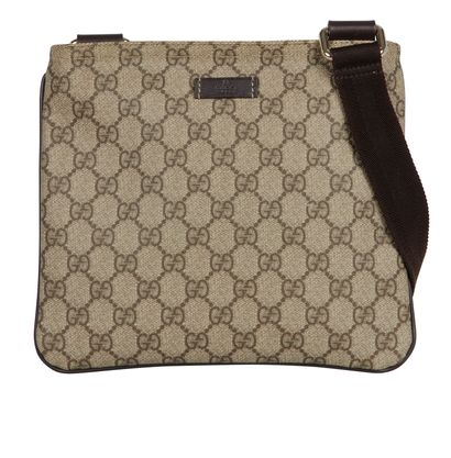 GG Supreme Small Flat Messenger Bag, front view